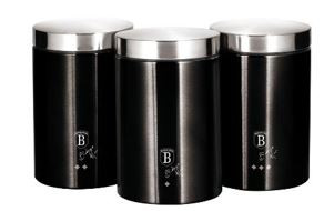 Berlinger Haus Black Silver Collection 3 db-os tárolódoboz készlet külső metál bevonattal, fekete ezüst BH-6296