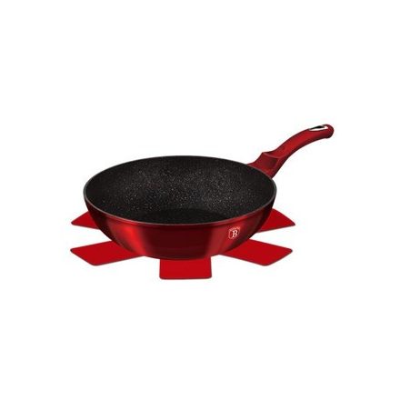 Berlinger Haus Metallic Burgundy Line wok márvány bevonattal, metál külső bevonattal 30 cm BH-6166