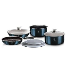   Berlinger Haus Metallic Aquamarine Line 9 részes edénykészlet levehető nyéllel,márvány bevonattal BH-6146