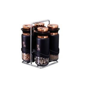   Berlinger Haus Black Rose Collection 5 részes fűszertartó készlet állvánnyal BH-1999 