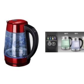   Berlinger Haus Metallic Burgundy Line rozsdamentes acél elektromos vízforraló hőfokszabályzóval, 1,7 liter  BH-9128