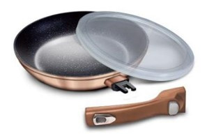 Berlinger Haus Metallic Rosegold Line serpenyő márvány bevonattal, levehető nyéllel 28 cm BH-1949 