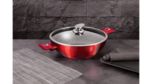 Berlinger Haus Metallic Burgundy Line wok fedővel, márvány bevonattal, metál külső bevonattal, 30 cm  BH-7110