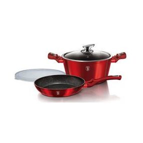   Berlinger Haus Metallic Burgundy Line 4 részes edénykészlet márvány bevonattal, metál külső bevonattal  BH-6779 