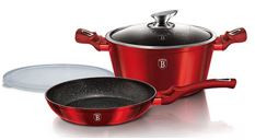 Berlinger Haus Metallic Burgundy Line 4 részes edénykészlet márvány bevonattal, metál külső bevonattal  BH-6779 