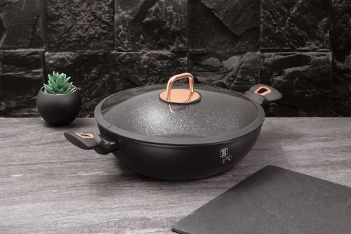 Berlinger Haus Black Rose Collection wok fedővel, márvány bevonattal, 30 cm BH-7112