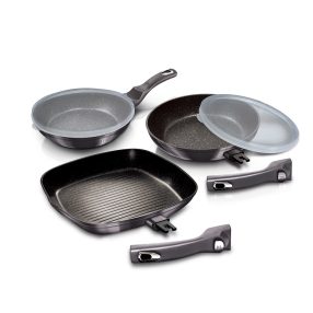   Berlinger Haus Carbon Pro Collection 5 részes serpenyőkészlet, márvány bevonattal  BH-7048 