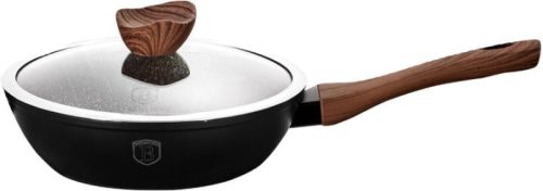 Berlinger Haus Ebony Rosewood Line mély serpenyő gránit-márvány bevonattal, fedővel, 24 cm, fekete rózsafa BH-1718