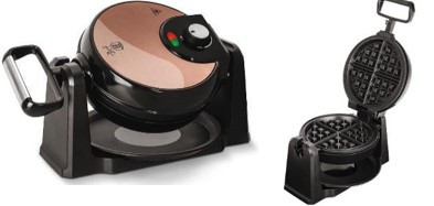 Berlinger Haus Metallic Rosegold Line forgatható gofrisütő titán bevonattal, állvánnyal BH-9451