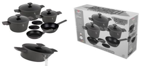 Berlinger Haus Antracit Collection 10 részes indukciós tapadásmentes edénykészlet BH-8140