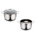 Berlinger Haus Silver Jewellery Collection rozsdamentes acél magas lábas hőálló üveg fedővel, 26 cm BH-6588