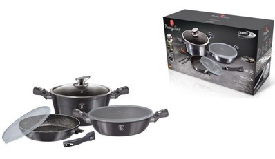 Berlinger Haus Carbon Pro Collection 6 részes edénykészlet márvány bevonattal BH-7052