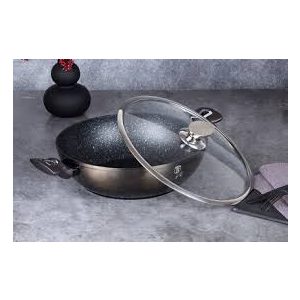 Berlinger Haus Shiny Black Collection Wok fedővel  30 cm BH-7115 
