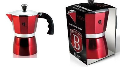 Berlinger Haus  burgundi 9 személyes kotyogós kávéfőző BH-8583