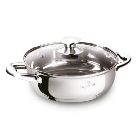   Blaumann Alacsony lábas üvegfedővel 22 cm 2,75 literes rozsdamentes Gourmet Line BL-3865