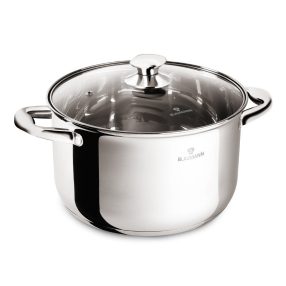   Blaumann Fazék üvegfedővel 20 cm 4,3 literes rozsdamentes Gourmet Line BL-3868