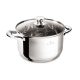 Blaumann Lábas üvegfedővel 20 cm 3,8 literes rozsdamentes Gourmet Line BL-3872