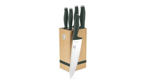 Berlinger Haus Matte Green Collection 6 részes rozsdamentes acél késkészlet bambusz késtartó állvánnyal BH-2751 
