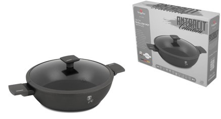 Berlinger Haus Antracit Collection alacsony lábas fedővel 30 cm BH-8129 