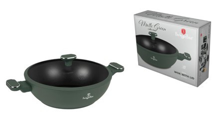 Berlinger Haus Matte Green Collection Wok fedővel 30 cm BH-8160 