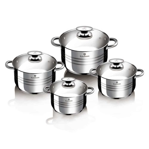 Blauman Gourmet Line 8 részes rozsdamentes acél  edénykészlet BL-3861 