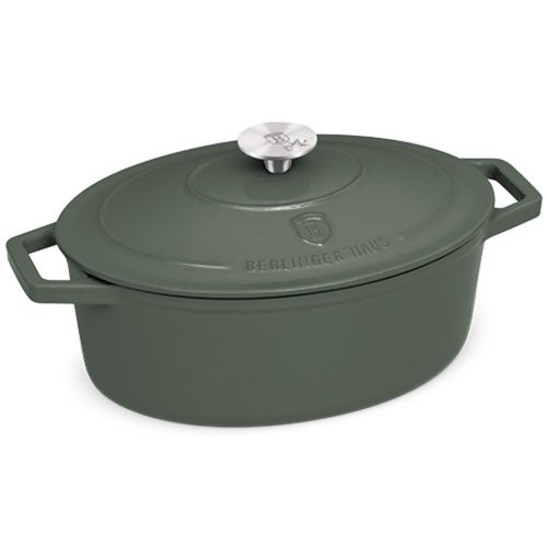 Berlinger Haus Matte Green Collection Ovális öntöttvas pecsenyesütő  4,65 L BH-6545 