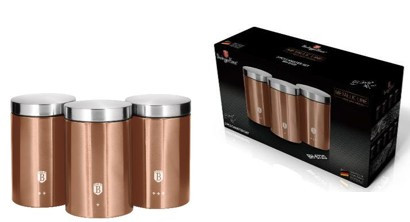 Berlinger Haus Metallic Rosegold Line 3 db-os konyhai tárolódoboz készlet BH-6720 