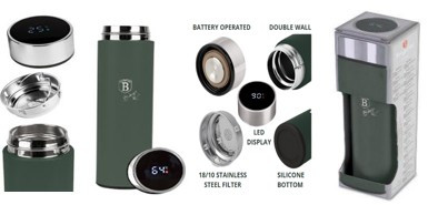 Berlinger Haus Matte Green Collection Ivópalack LED-es hőfok kijelzővel BH-9679