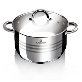   Blaumann fazék üvegfedővel 2,6 literes rozsdamentes Gourmet Line BL-1019A