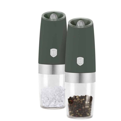 Berlinger Haus Matte Green Gravitációs Elektromos Só- és Borsőrlő Szett  BH-9570  