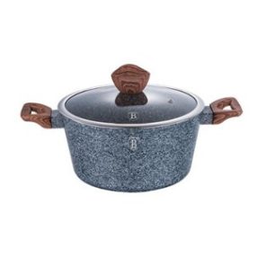   Berlinger Haus Forest Line magas lábas kő hatású márvány bevonattal, fedővel, 24 cm BH-1197