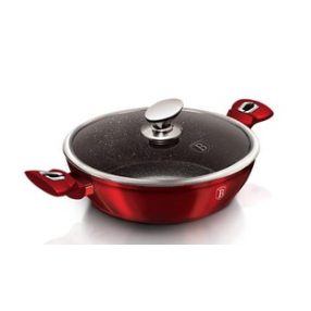   Berlinger Haus Metallic Burgundy Line lábas márvány bevonattal, fedővel, 24 cm BH-1262N