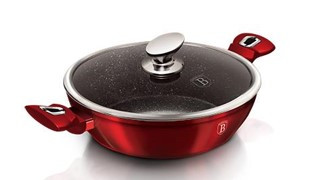 Berlinger Haus Metallic Burgundy Line lábas márvány bevonattal, fedővel, 24 cm BH-1262N