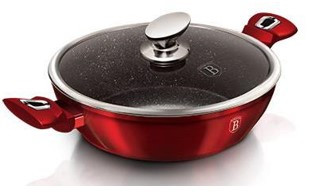 Berlinger Haus MetallicBurgundy Line lábas márvány bevonattal, fedővel, 32 cm BH-1264N