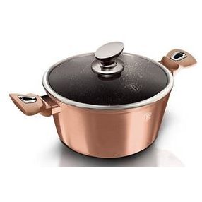   Berlinger Haus Metallic Rosegold Line magas lábas márvány bevonattal, fedővel, 28 cm BH-1516N