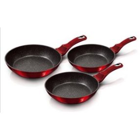   Berlinger Haus Metallic Line Burgundy Collection három  részes serpenyő szett BH-1288 NF