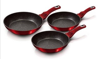 Berlinger Haus Metallic Line Burgundy Collection három  részes serpenyő szett BH-1288 NF