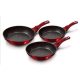 Berlinger Haus Metallic Line Burgundy Collection három  részes serpenyő szett BH-1288 NF