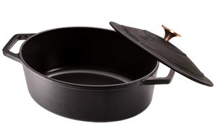 Berlinger Haus Black Rose Collection öntöttvas ovális sütőedény fedővel  30 cm BH-6494