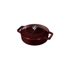   Berlinger Haus Burgundy Öntöttvas alacsony lábas fedővel 26 cm-es  BH-6498