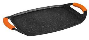 Berlinger Haus Granit Diamond Line grill sütőlap márvány bevonattal, szilikon fogókkal, 47 cm fekete narancs BH-1602