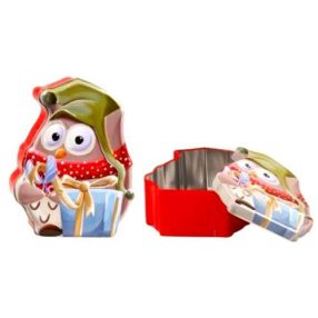 Karácsonyi Fémdoboz bagoly 18,1 × 14 × 6,5 cm