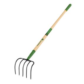   JOHN DEERE CU-PO-JD 5 fogú kultivátor, talajlazító 135 cm-es prémium keményfa nyéllel, gumírozott ma