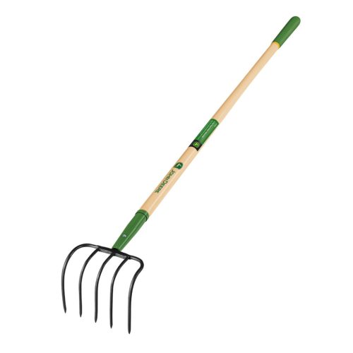 JOHN DEERE CU-PO-JD 5 fogú kultivátor, talajlazító 135 cm-es prémium keményfa nyéllel, gumírozott ma