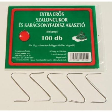 Karácsonyfadísz akasztó 100 db-os