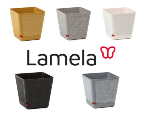 Lamela Kora Műanyag Szögletes Kaspó textil bevonattal 18x18 cm 
