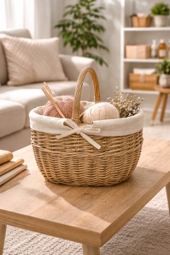 Füles  kosár textillel  TH41455/L