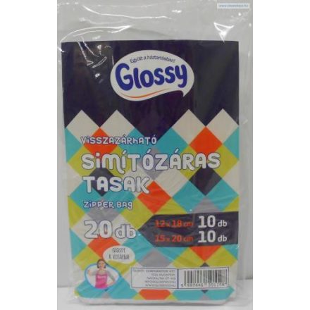 Glossy simítózáras tasak 20 db-os 12x18,15x20