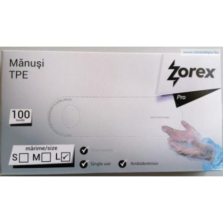 Zorex TPE kesztyű 100 db-os