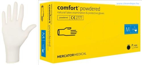 Comfort latex púderes kesztyű 100 db-os